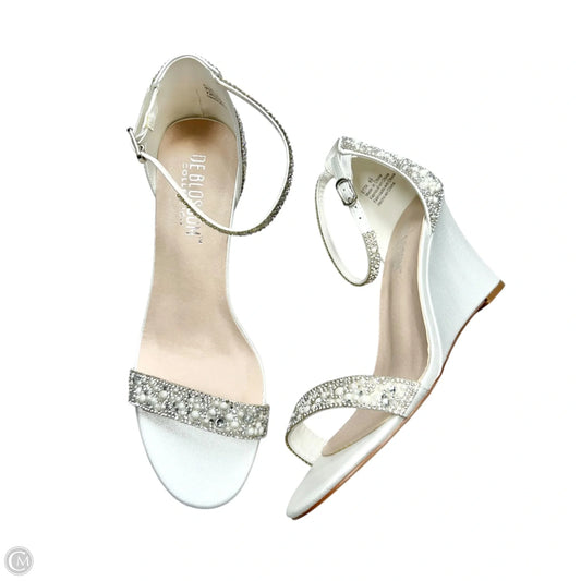 Sandals Heels Wedge By De Blossom In White, Size: 8.5