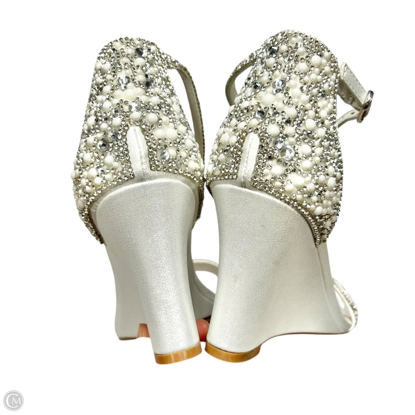 Sandals Heels Wedge By De Blossom In White, Size: 8.5