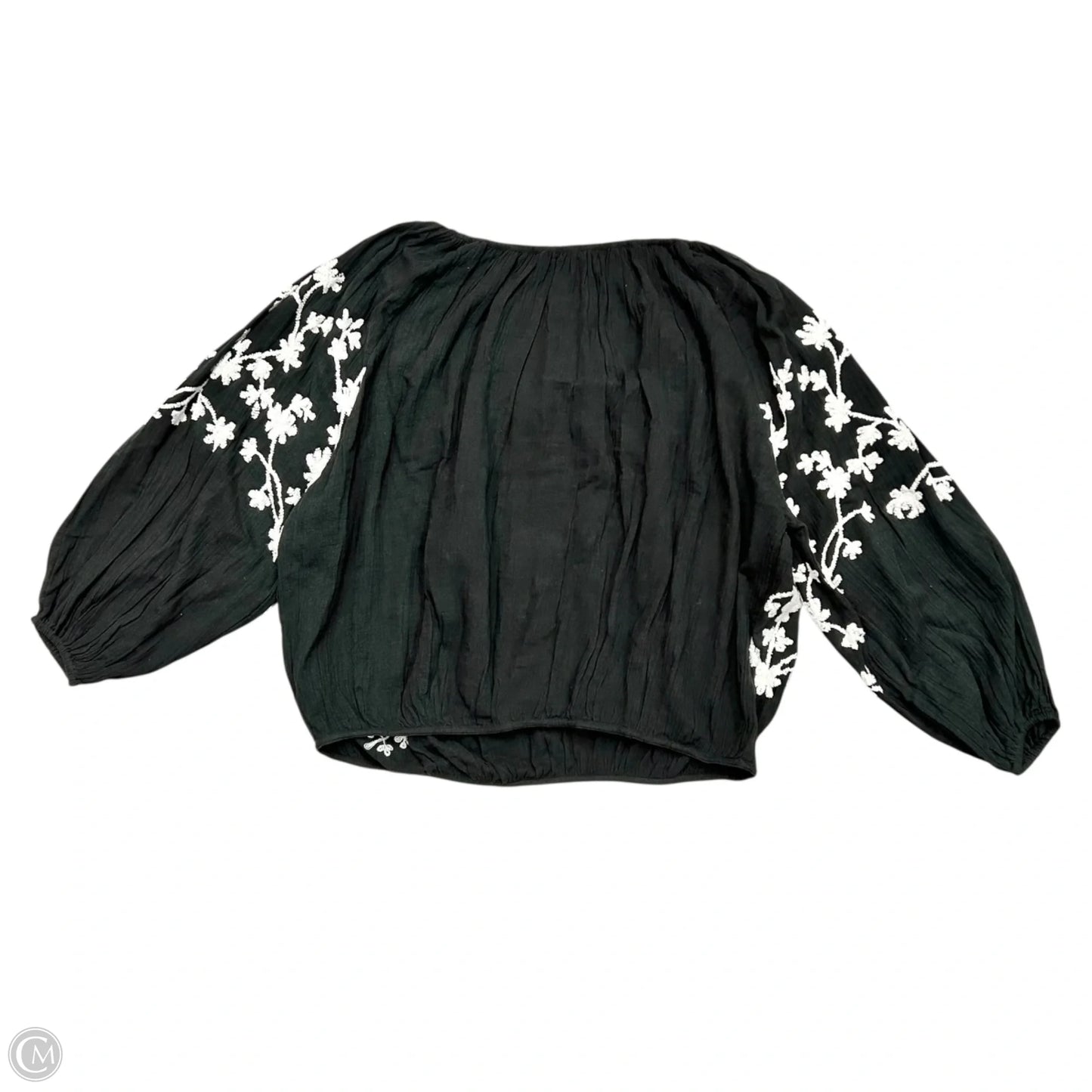 Top Long Sleeve By Anthropologie In Black & White, Size: S