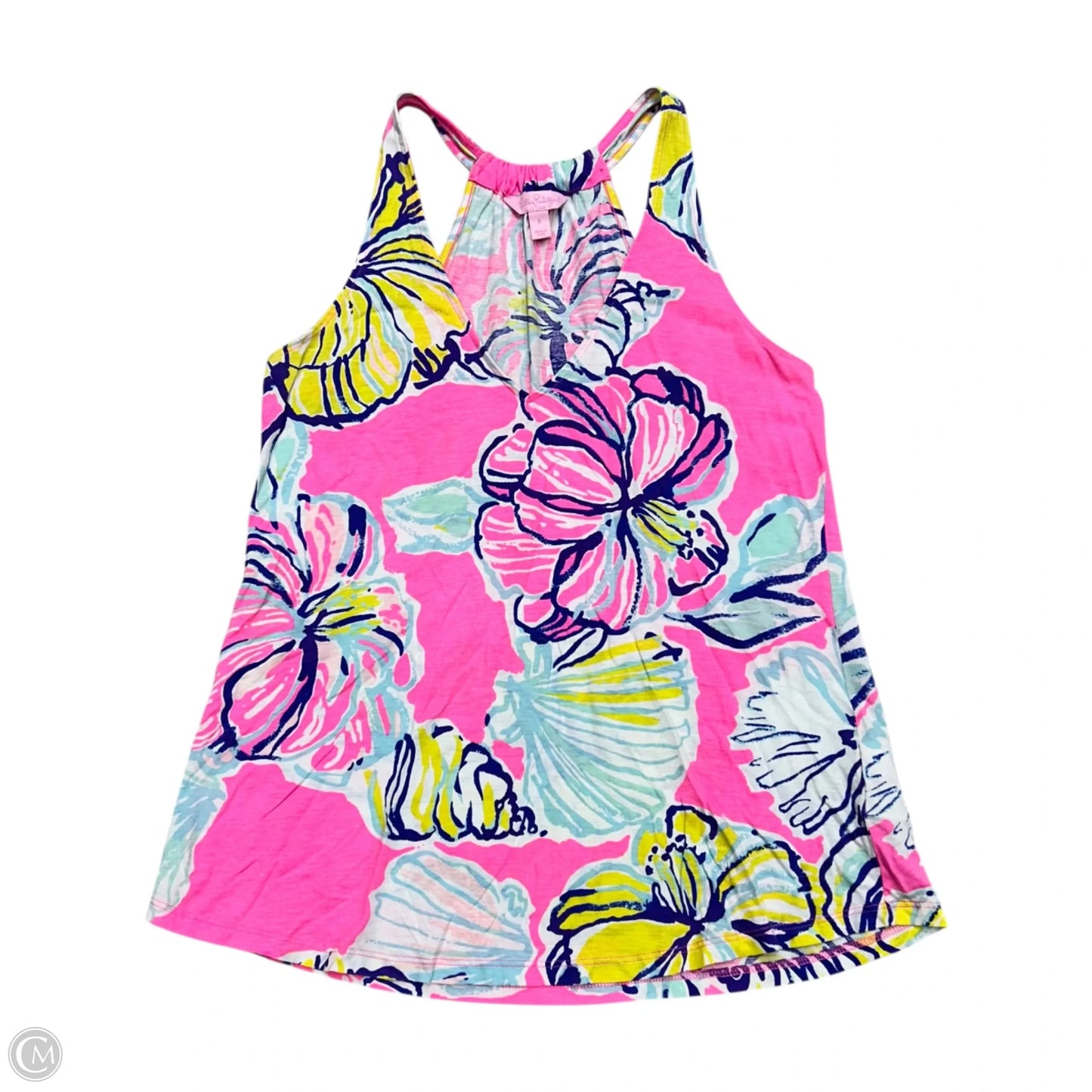 Top Sleeveless Designer By Lilly Pulitzer In Pink & Yellow, Size: S