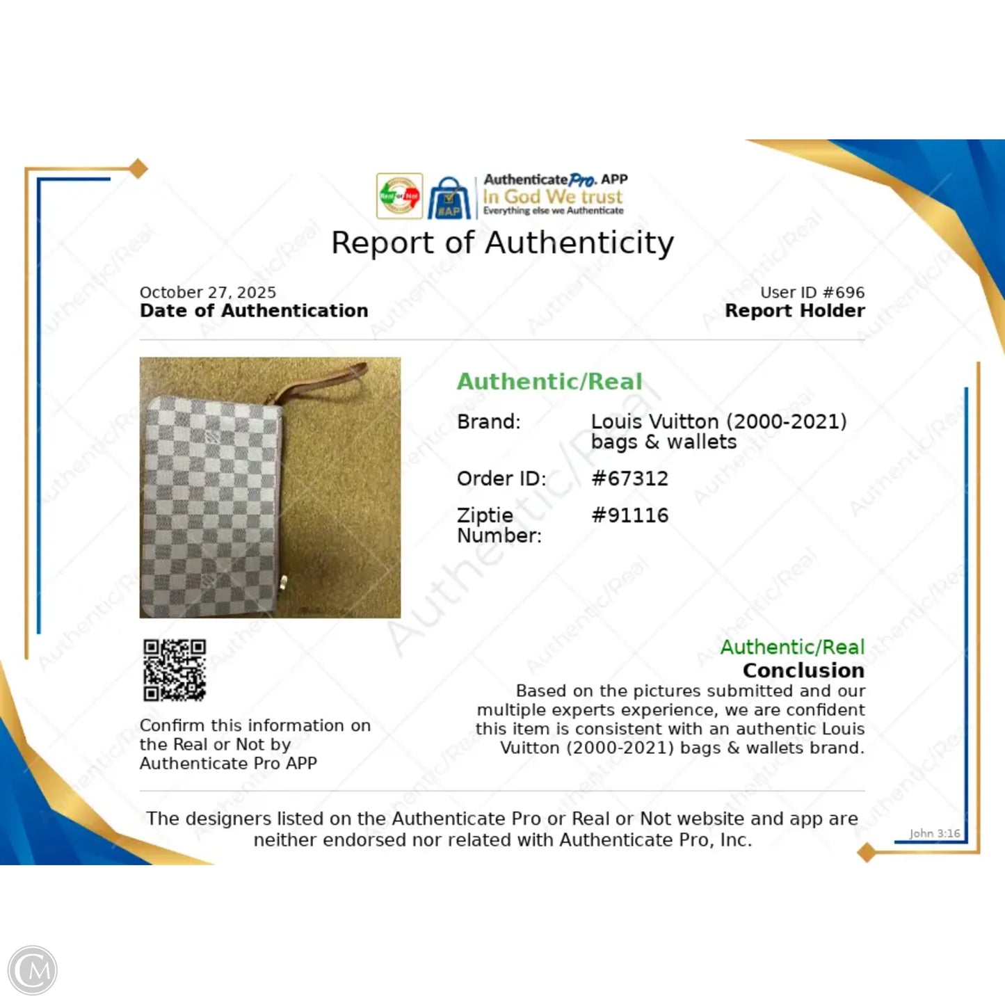 Wristlet Luxury Designer By Louis Vuitton, Size: Medium