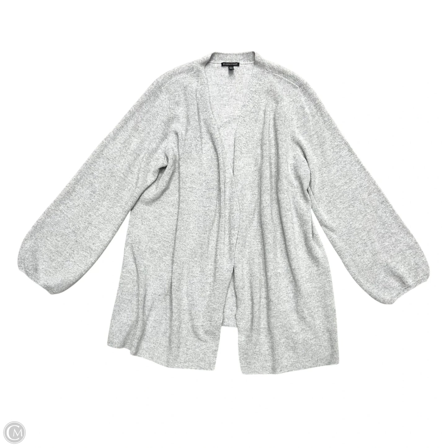 Sweater Cardigan By Eileen Fisher In Silver, Size: Xl