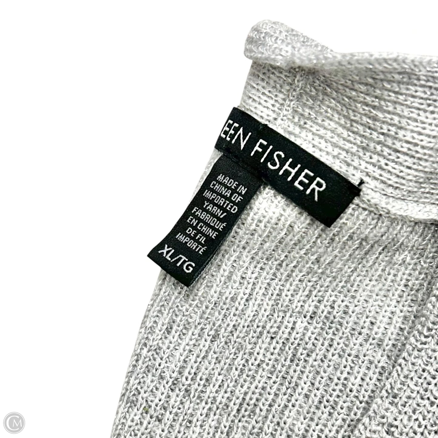 Sweater Cardigan By Eileen Fisher In Silver, Size: Xl