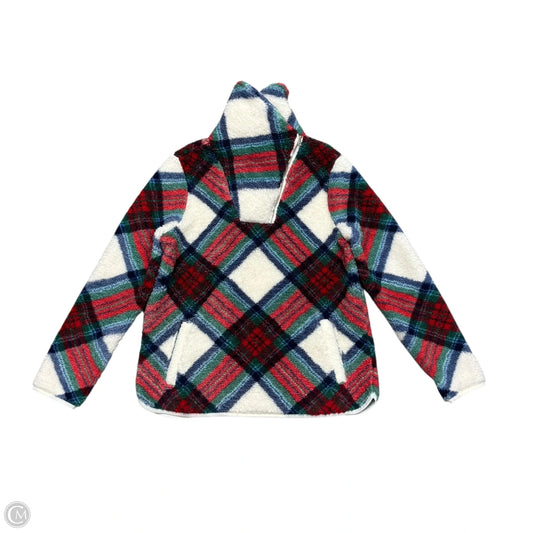 Jacket Fleece By Talbots In Green & Red, Size: M
