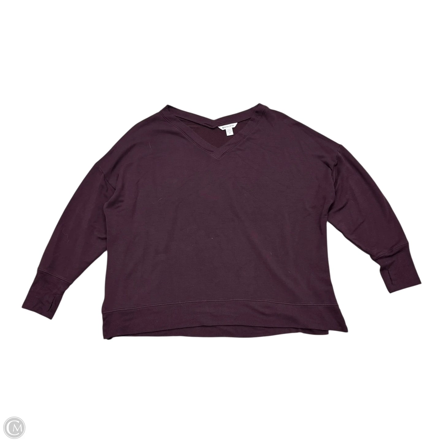 Athletic Top Long Sleeve Crewneck By Athleta In Maroon, Size: 3x