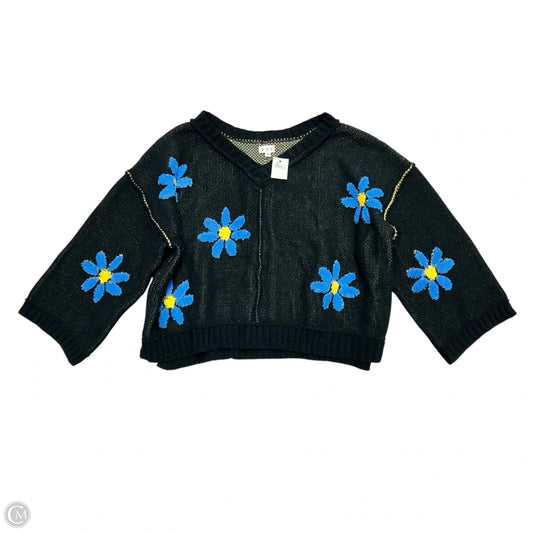 Sweater By Pol In Black & Blue, Size: S