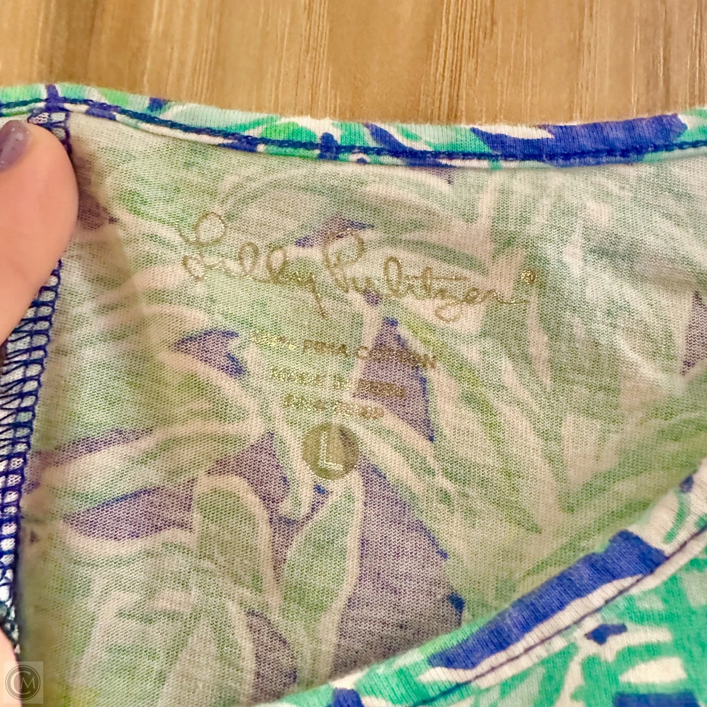 Dress Designer By Lilly Pulitzer In Blue & Green, Size: L