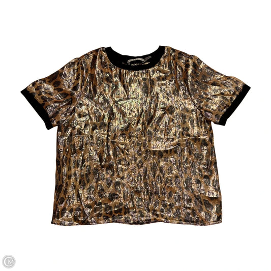 Top Short Sleeve Designer By Alice + Olivia In Leopard Print, Size: M