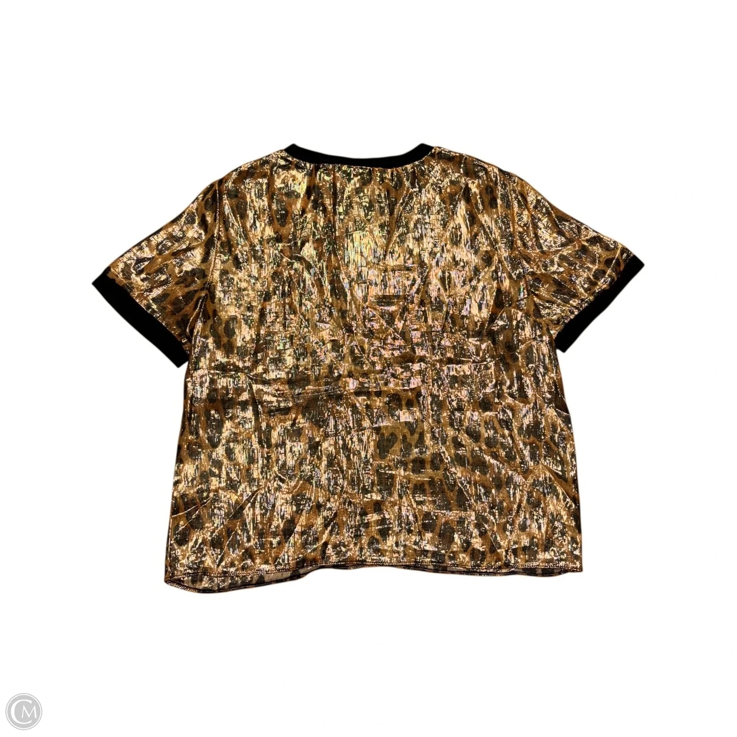 Top Short Sleeve Designer By Alice + Olivia In Leopard Print, Size: M