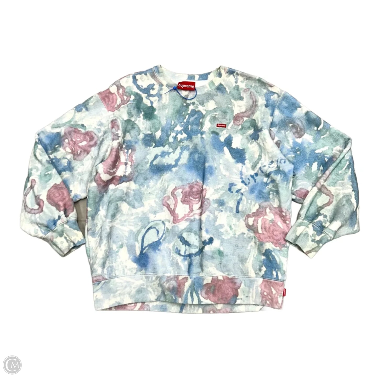 Sweatshirt Luxury Designer By Supreme In Blue & Purple, Size: M