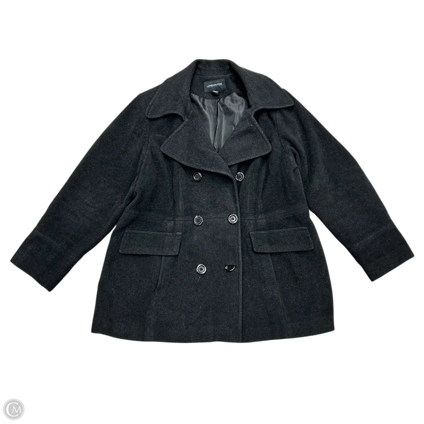 Coat Peacoat By London Fog In Black, Size: 1x