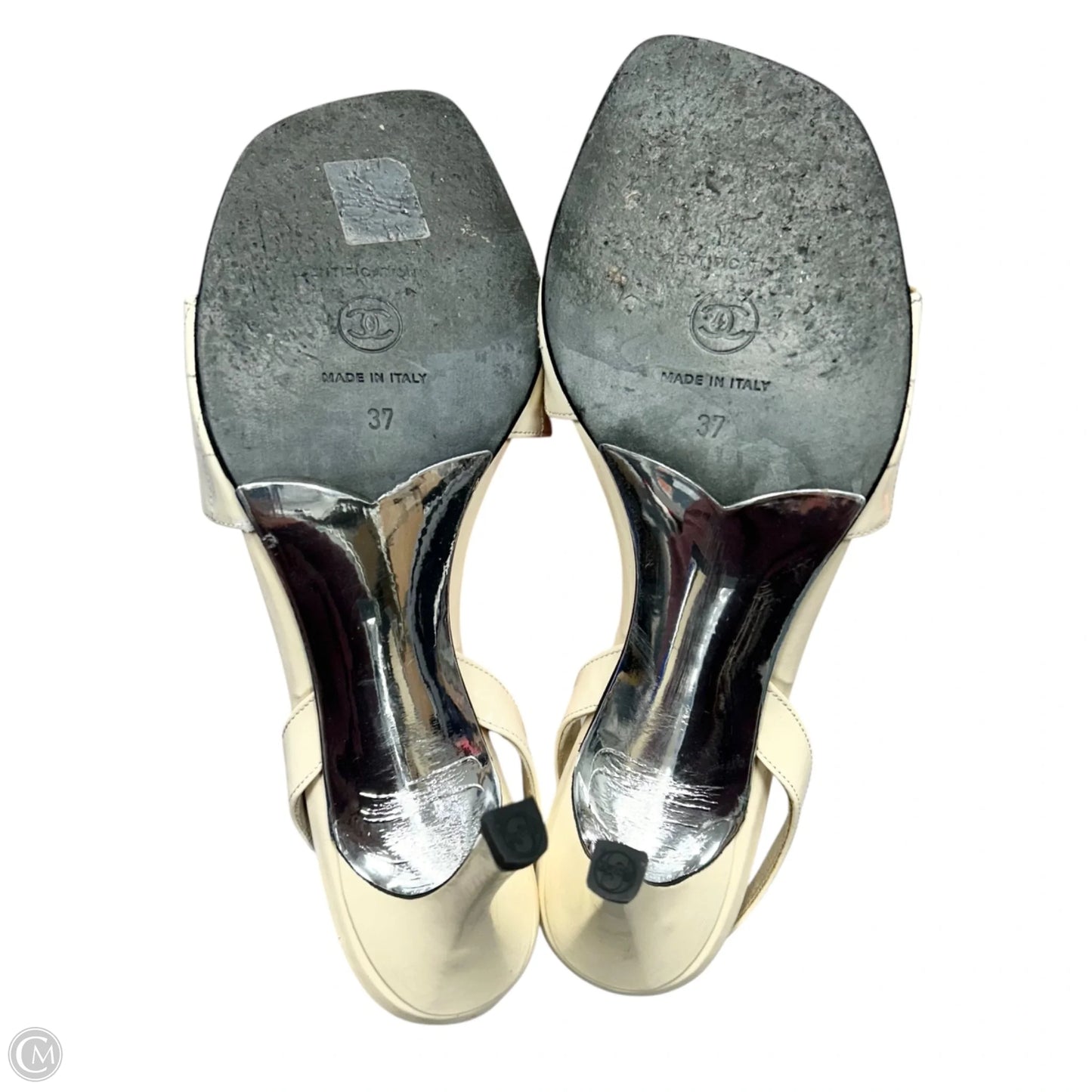 Shoes Luxury Designer By Chanel In Cream, Size: 6.5