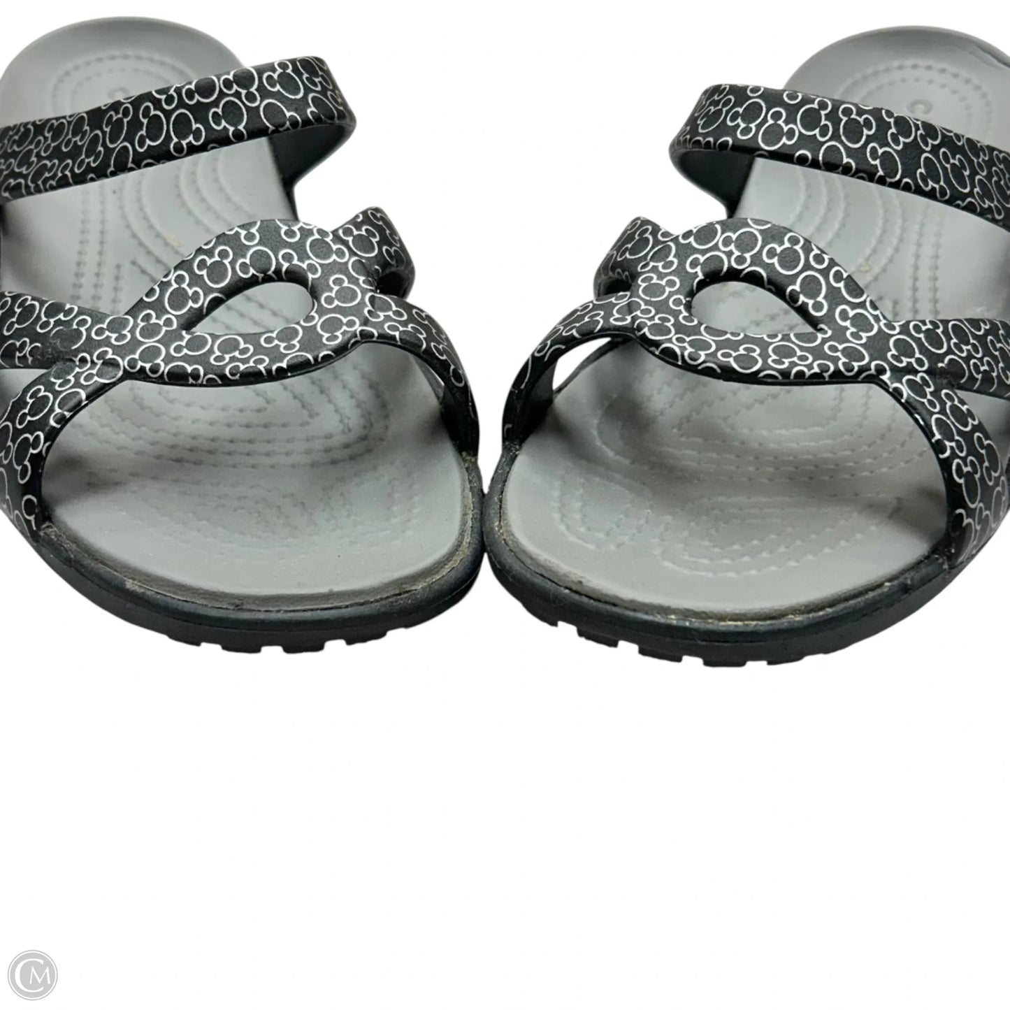 Sandals Flats By Crocs In Black, Size: 7