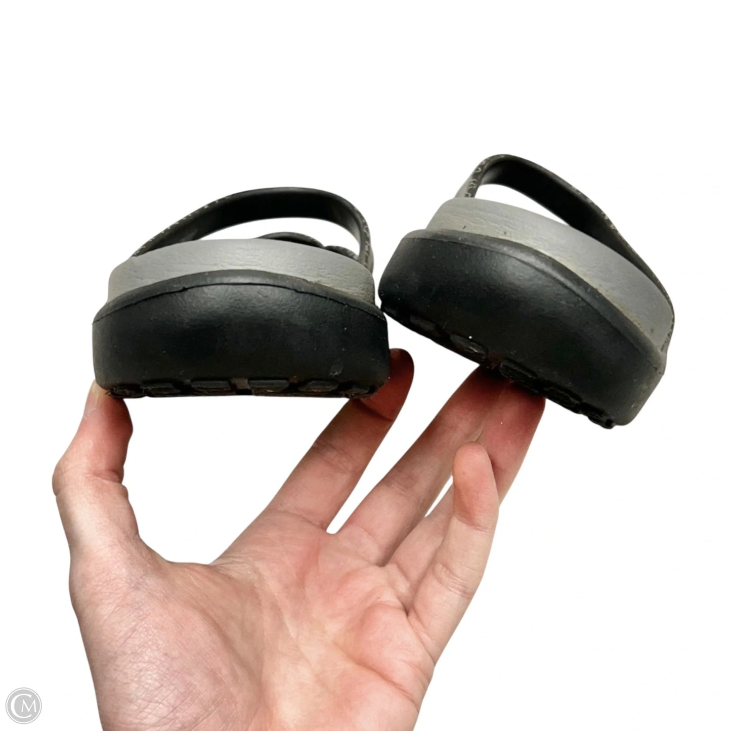 Sandals Flats By Crocs In Black, Size: 7