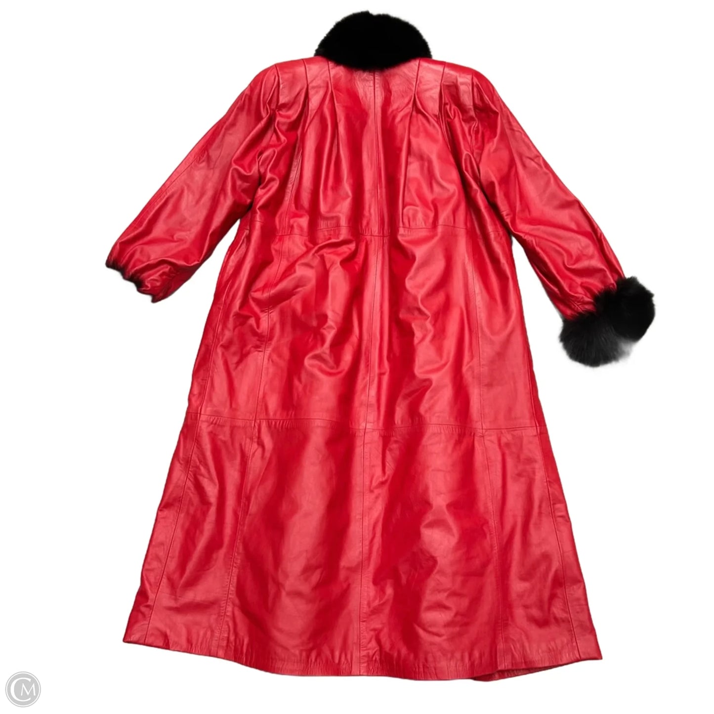 Coat Leather By Stravos Ny Ferber Philadelphia In Black & Red, Size: L