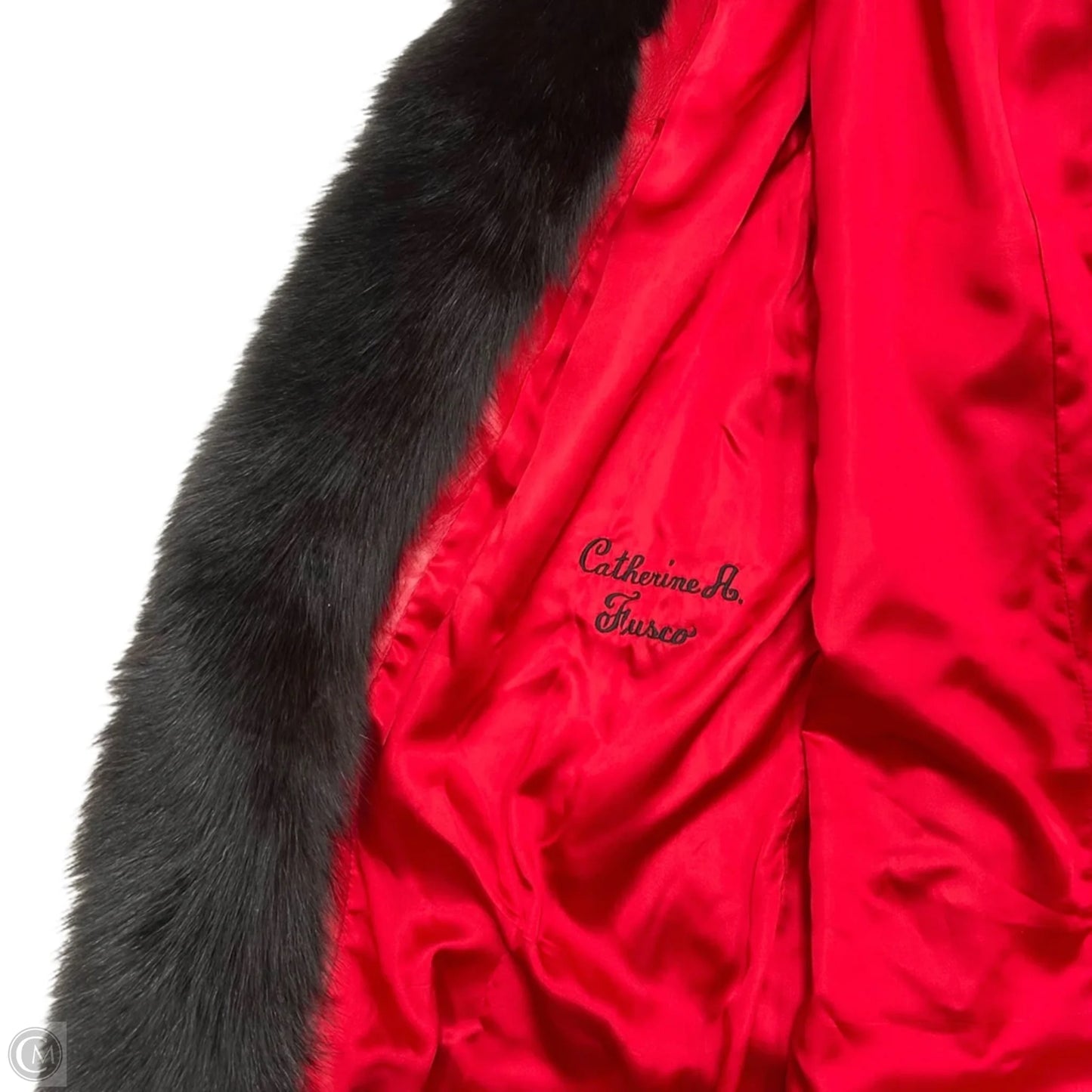 Coat Leather By Stravos Ny Ferber Philadelphia In Black & Red, Size: L