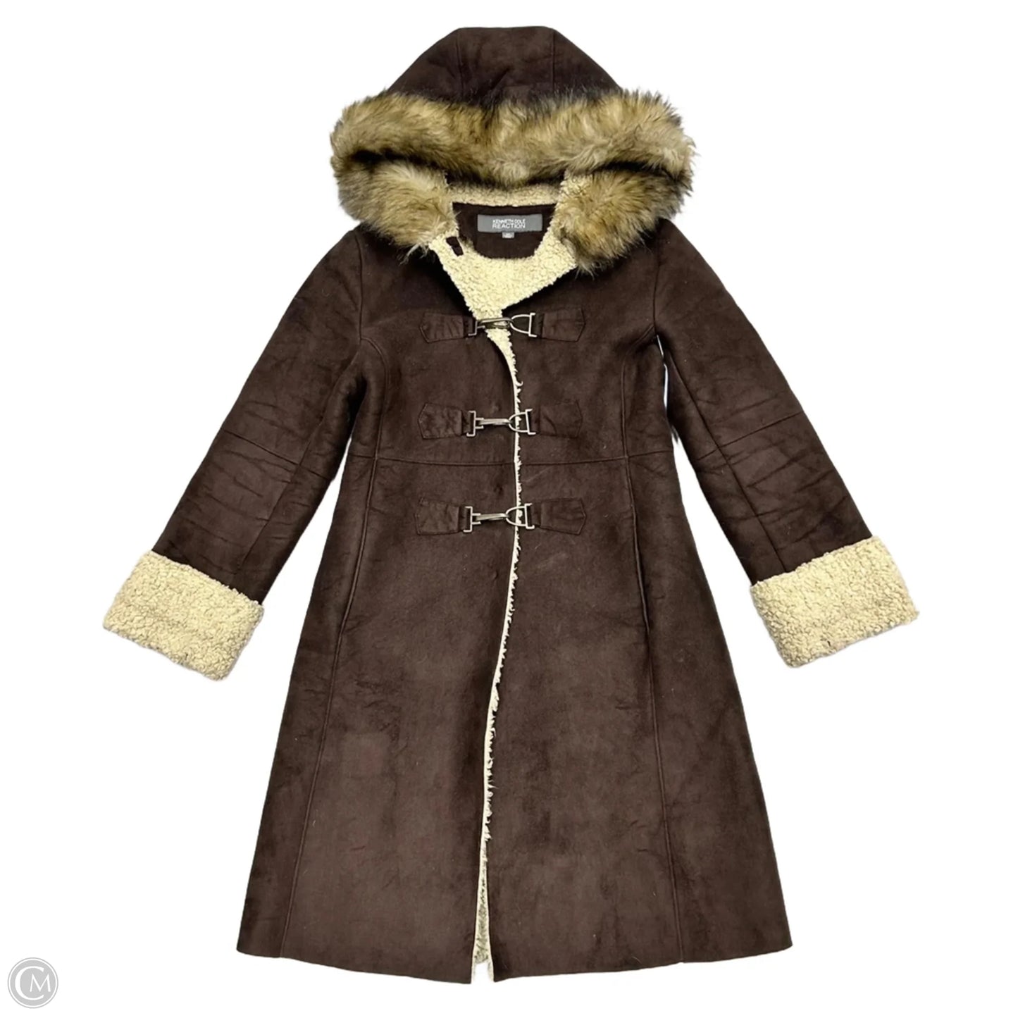 Coat Faux Fur & Sherpa By Kenneth Cole Reaction In Brown, Size: Xs