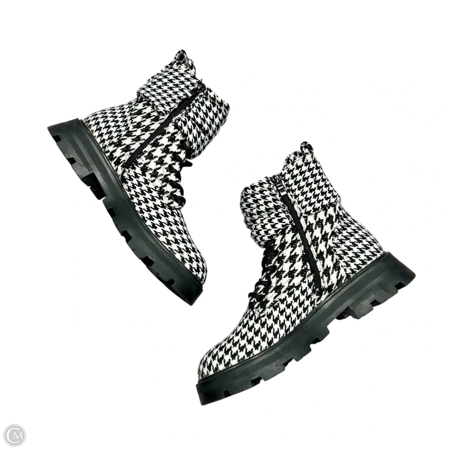 Boots Combat By Betsey Johnson In Black & White, Size: 8.5