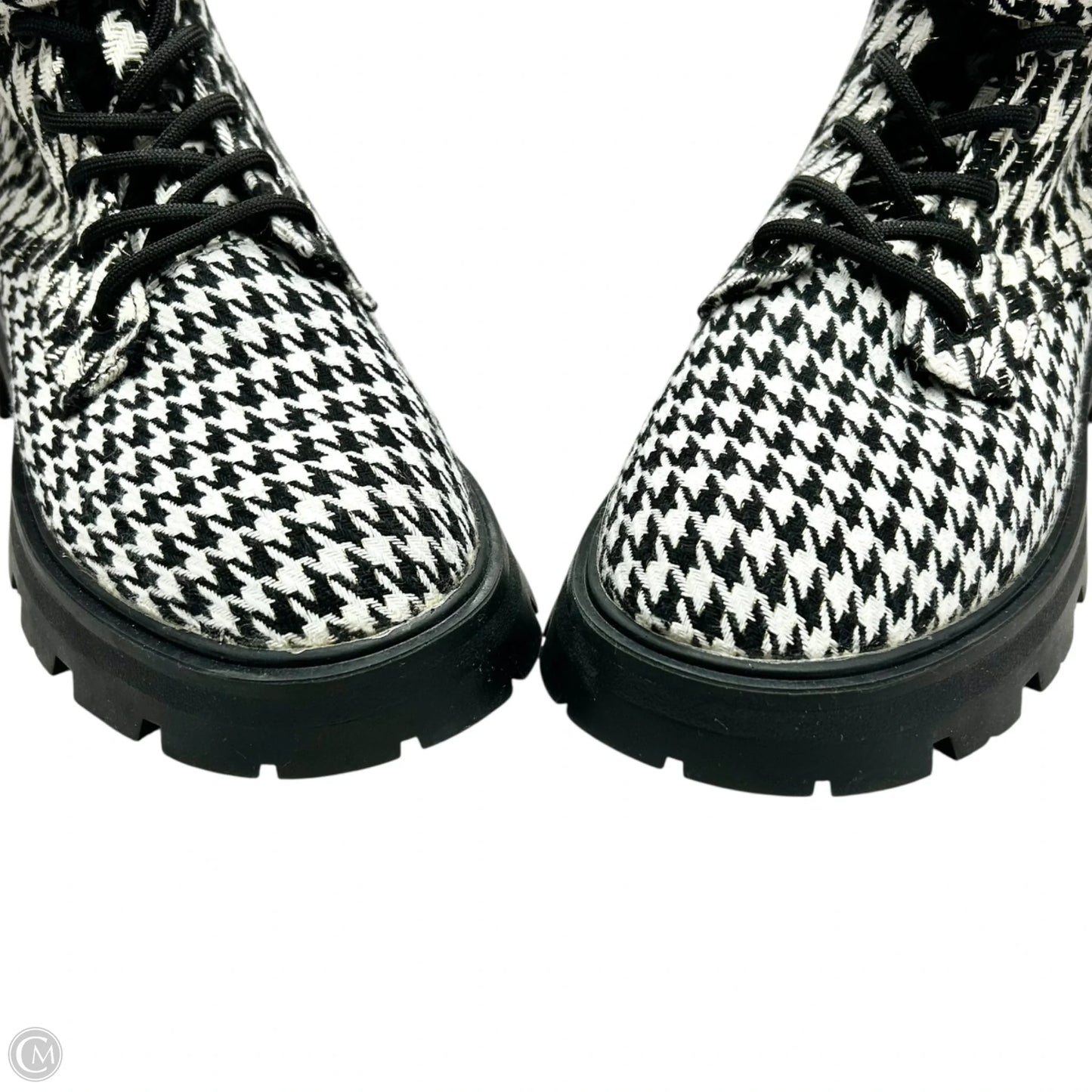 Boots Combat By Betsey Johnson In Black & White, Size: 8.5