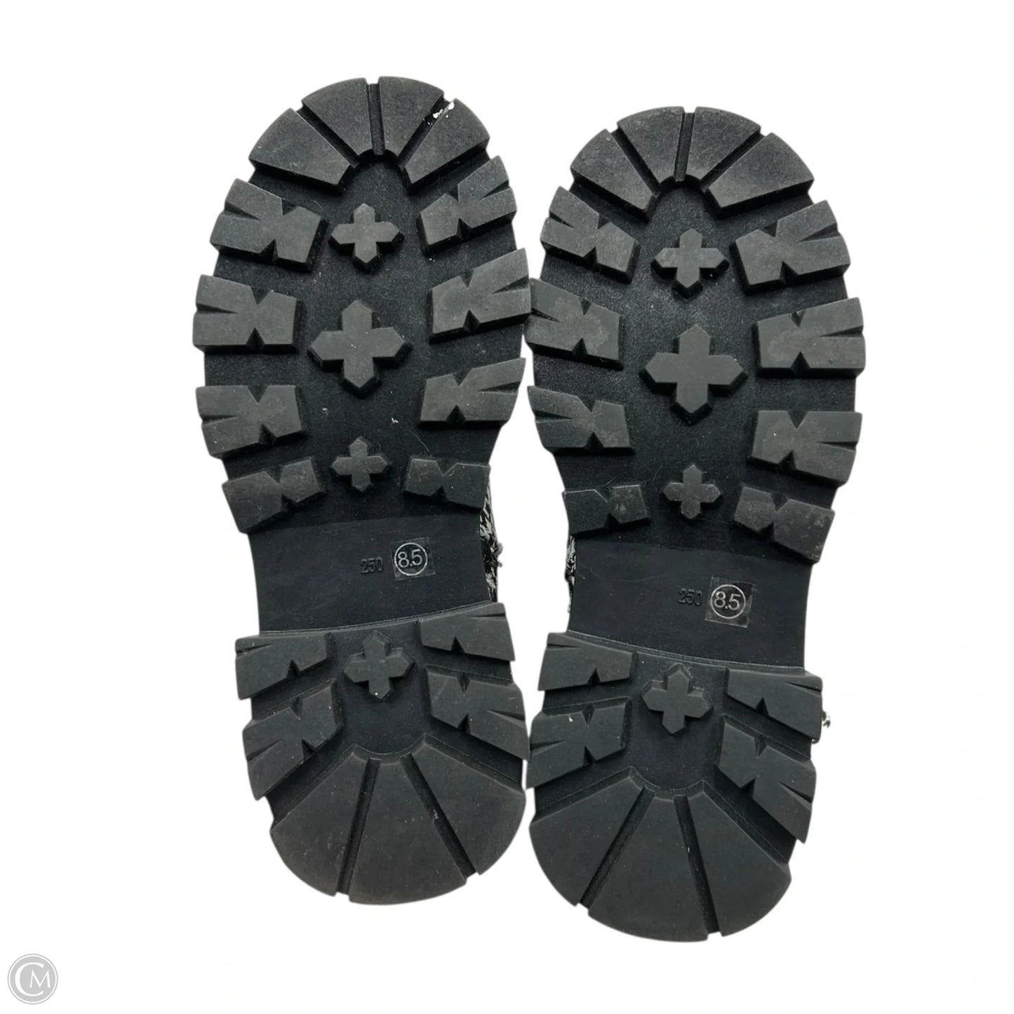 Boots Combat By Betsey Johnson In Black & White, Size: 8.5