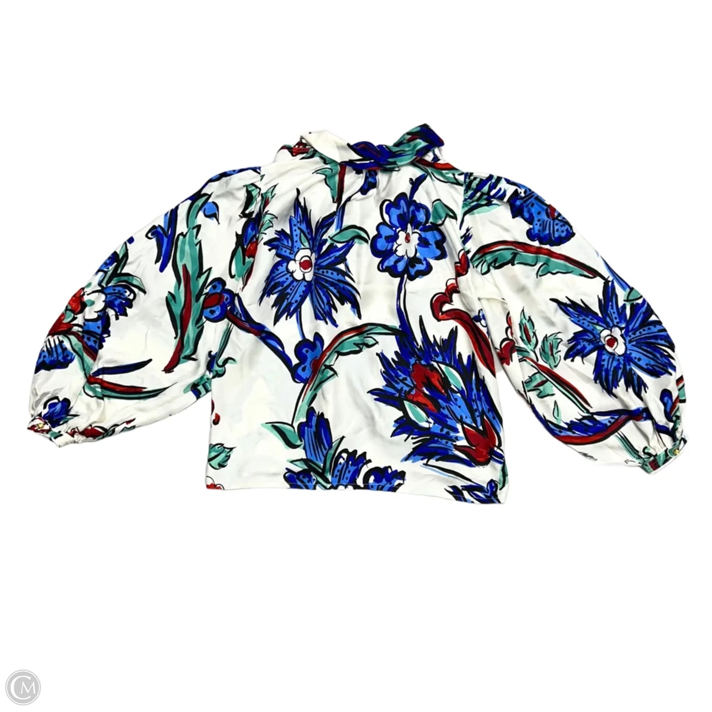 Top Long Sleeve Designer By Tory Burch In Blue & White, Size: S