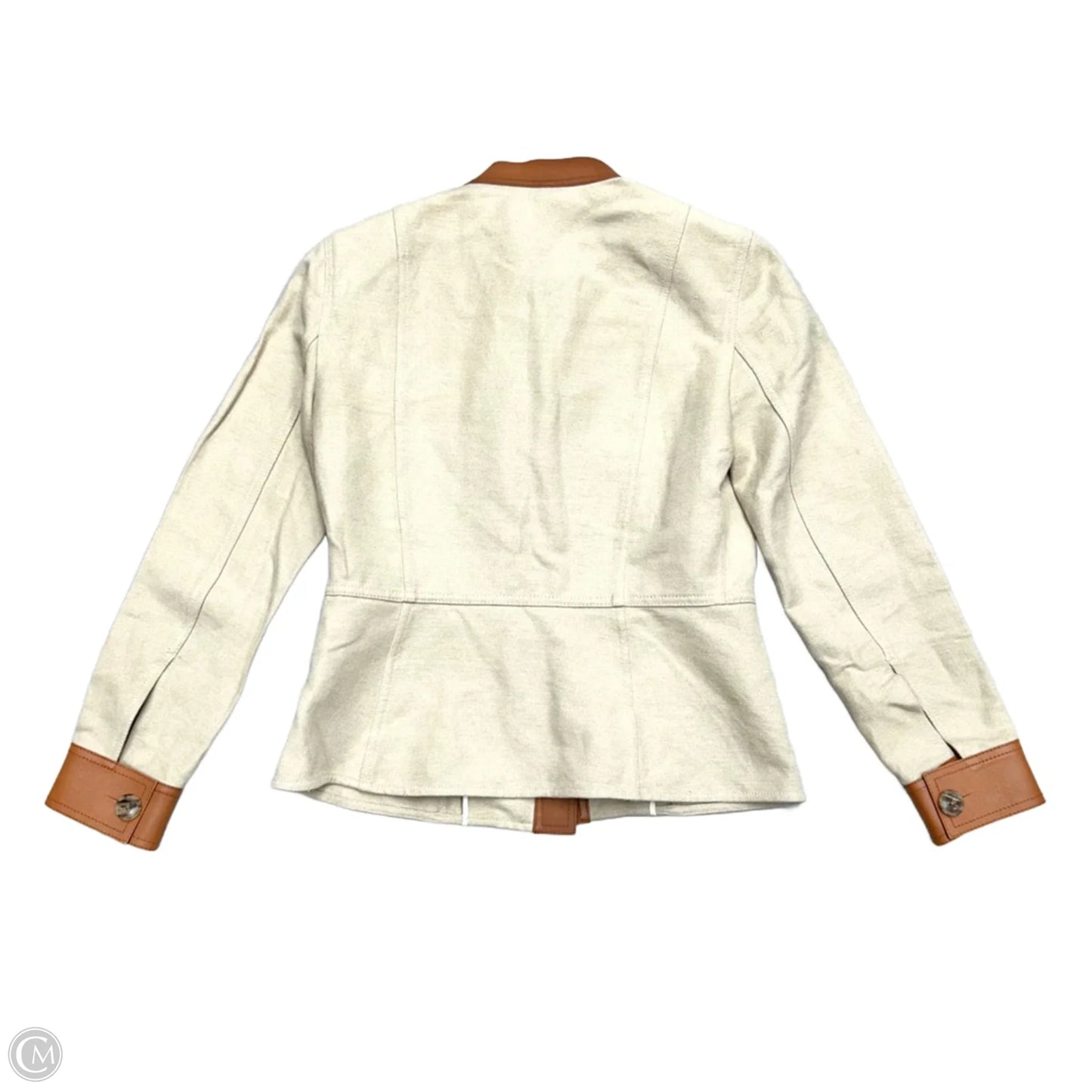 Jacket Designer By Tory Burch In Brown & Tan, Size: S