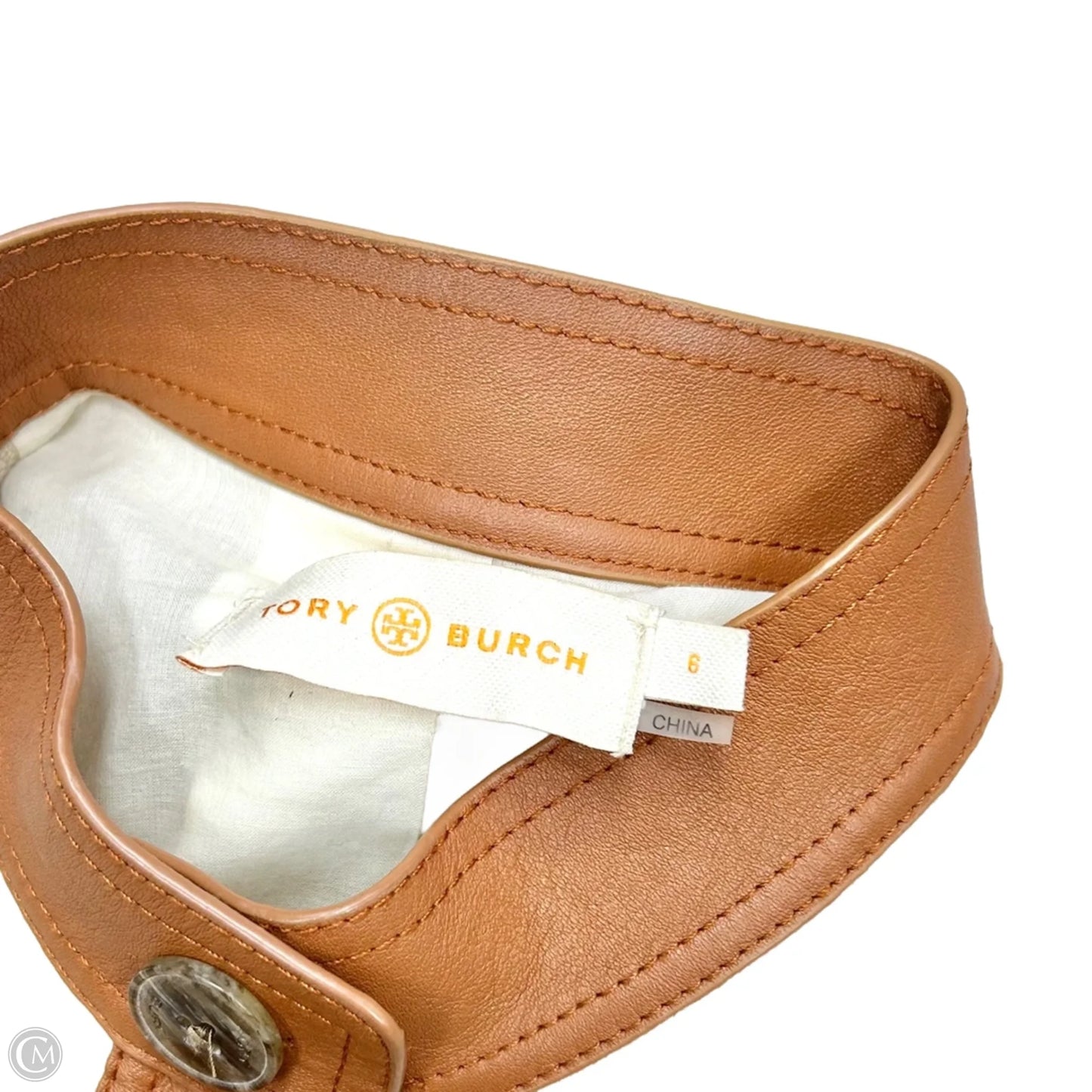 Jacket Designer By Tory Burch In Brown & Tan, Size: S