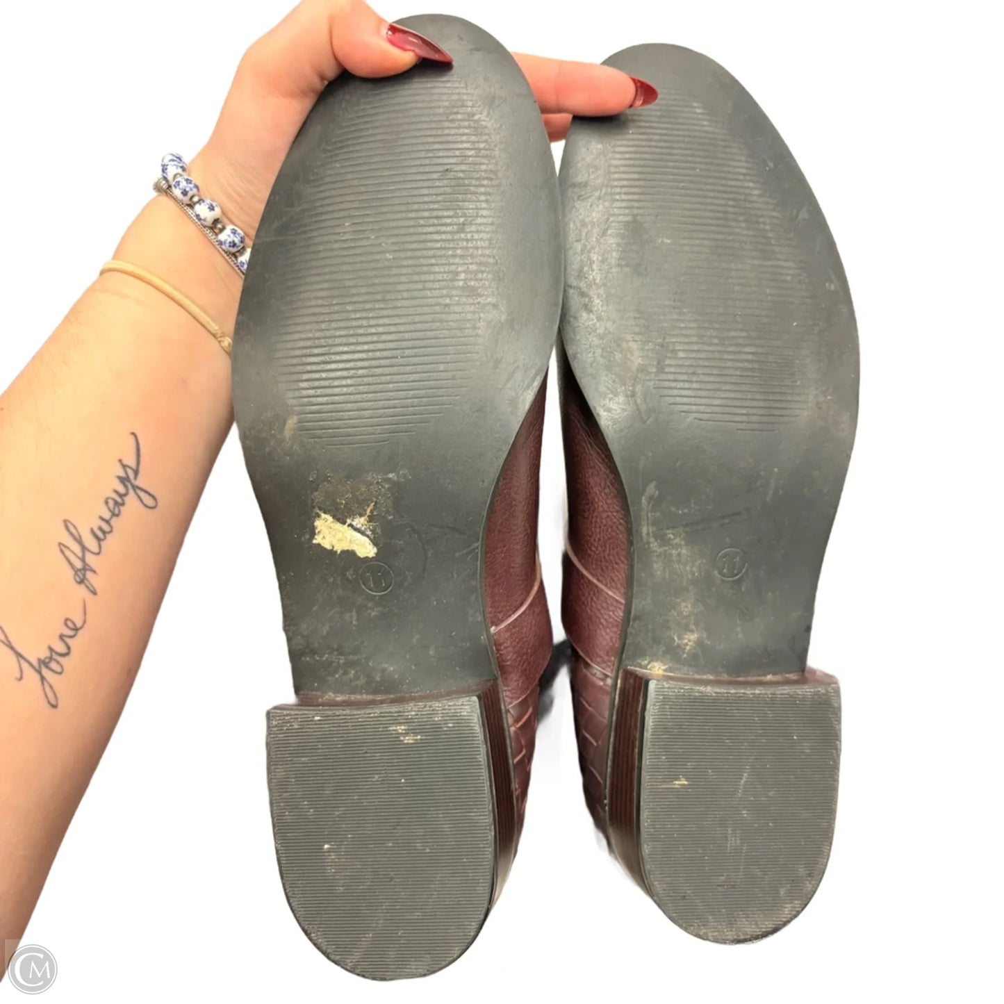 Boots Knee Flats By Comfort In Purple, Size: 11