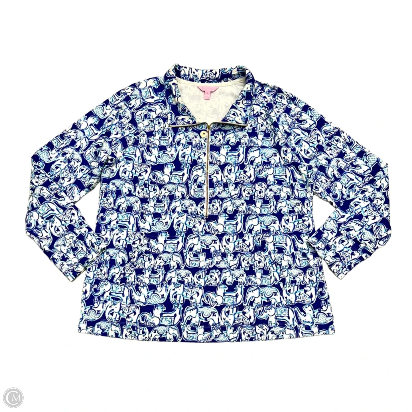 Sweatshirt Designer By Lilly Pulitzer In Blue & White, Size: Xl