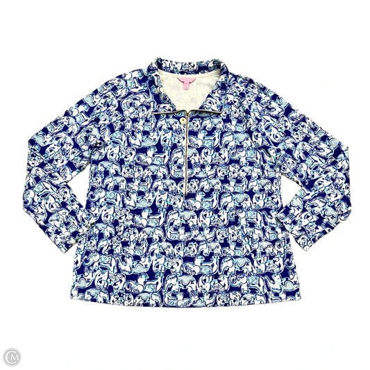 Sweatshirt Designer By Lilly Pulitzer In Blue & White, Size: Xl