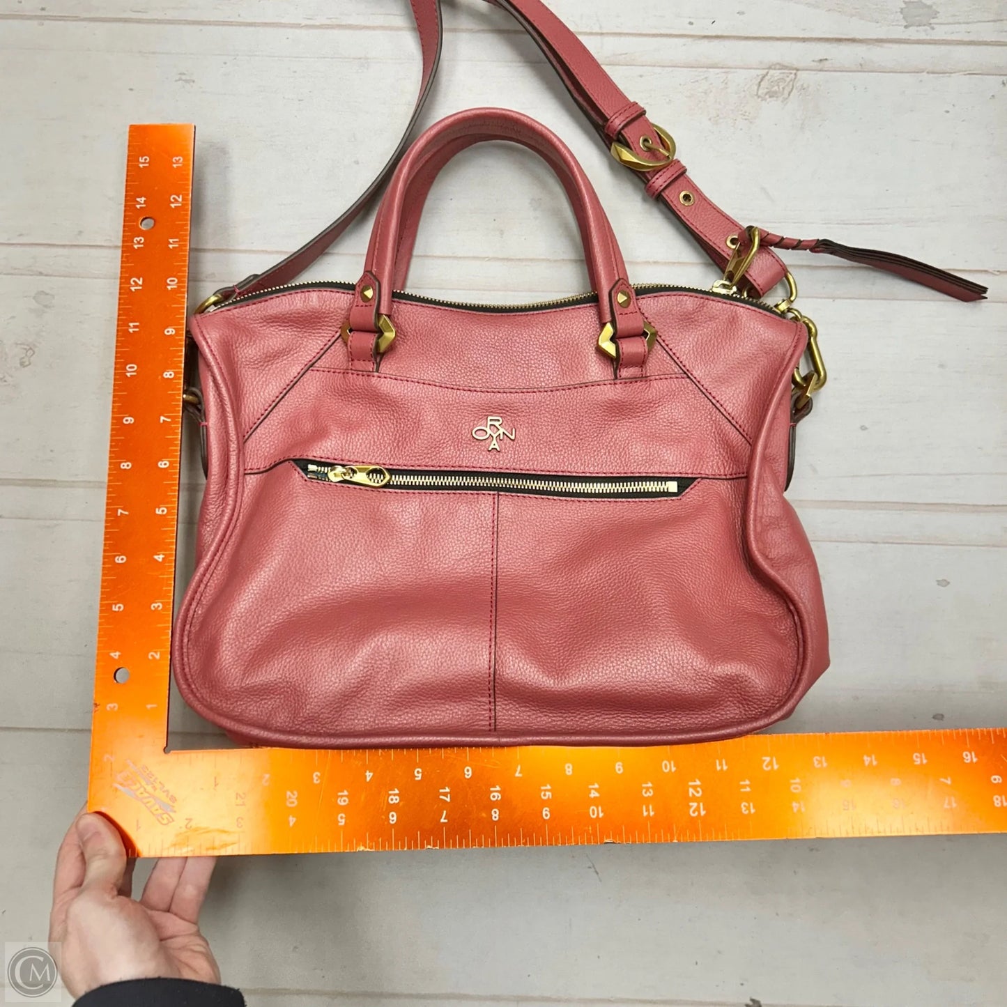 Crossbody Leather By Oryany, Size: Medium