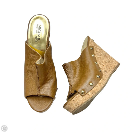 Sandals Heels Block By Michael By Michael Kors In Tan, Size: 7.5