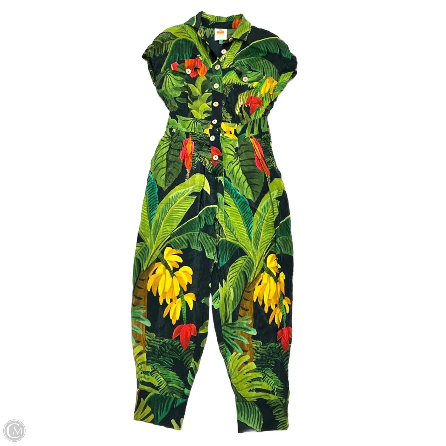Jumpsuit By Farm Rio In Black & Green, Size: S
