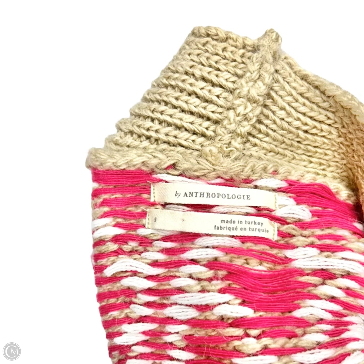 Sweater Cardigan By Anthropologie In Pink & Tan, Size: S