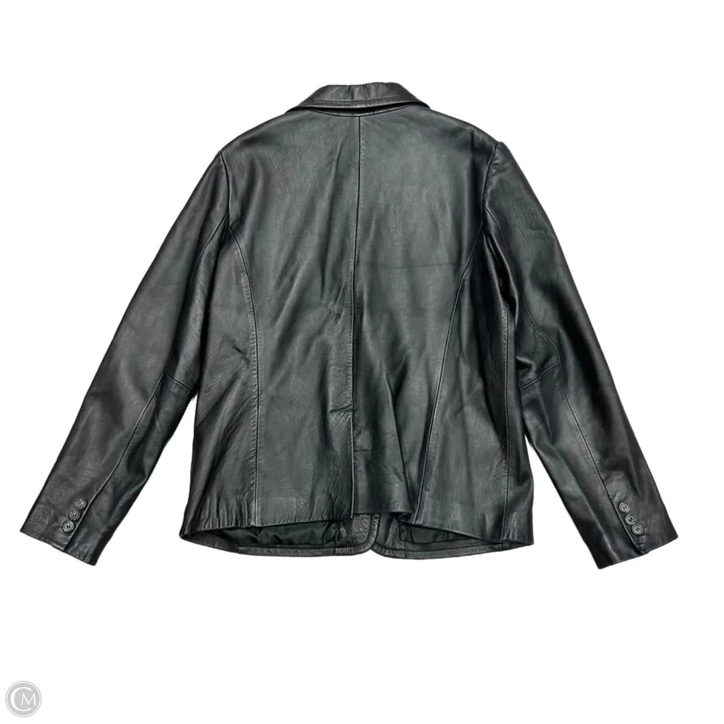 Jacket Leather By Bay Studio In Black, Size: L