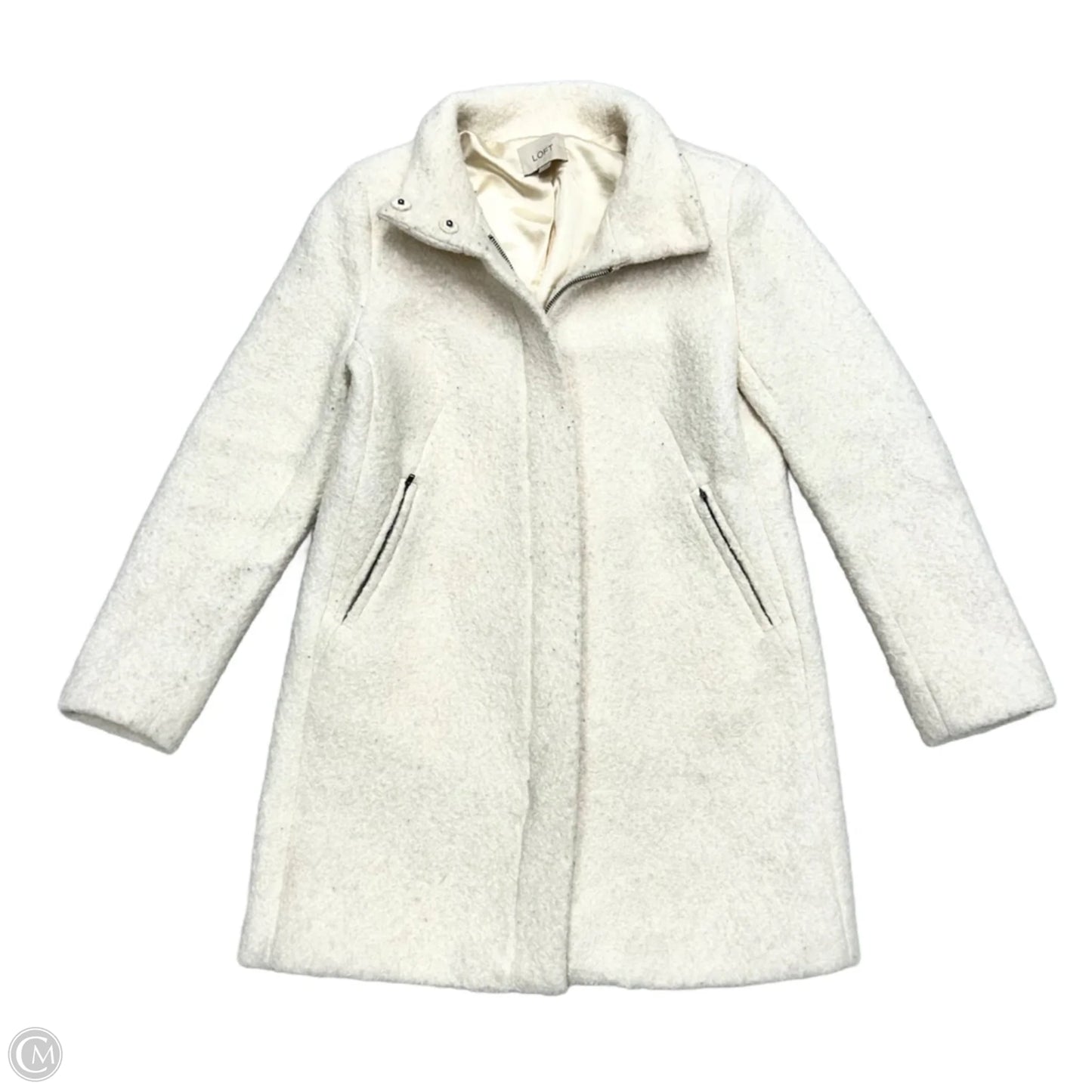 Coat Peacoat By Loft In Cream, Size: M