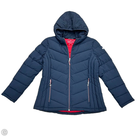 Coat Puffer & Quilted By Tommy Hilfiger In Navy, Size: Xl