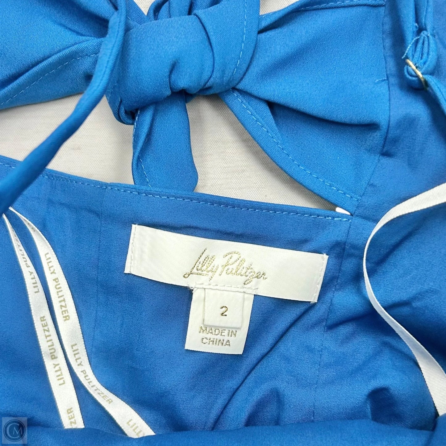 Top Sleeveless Designer By Lilly Pulitzer In Blue & White, Size: Xs