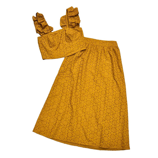 Skirt Set 2pc Designer By Lilly Pulitzer In Tan, Size: Xs