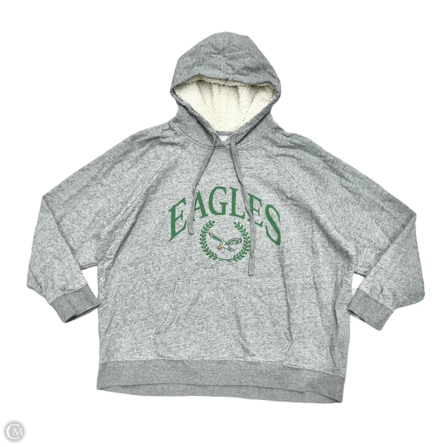 Sweatshirt Hoodie By Tailgate In Green & Grey, Size: L