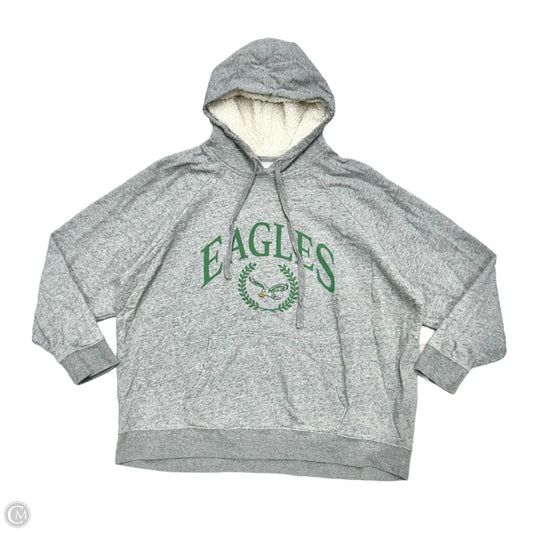 Sweatshirt Hoodie By Tailgate In Green & Grey, Size: L