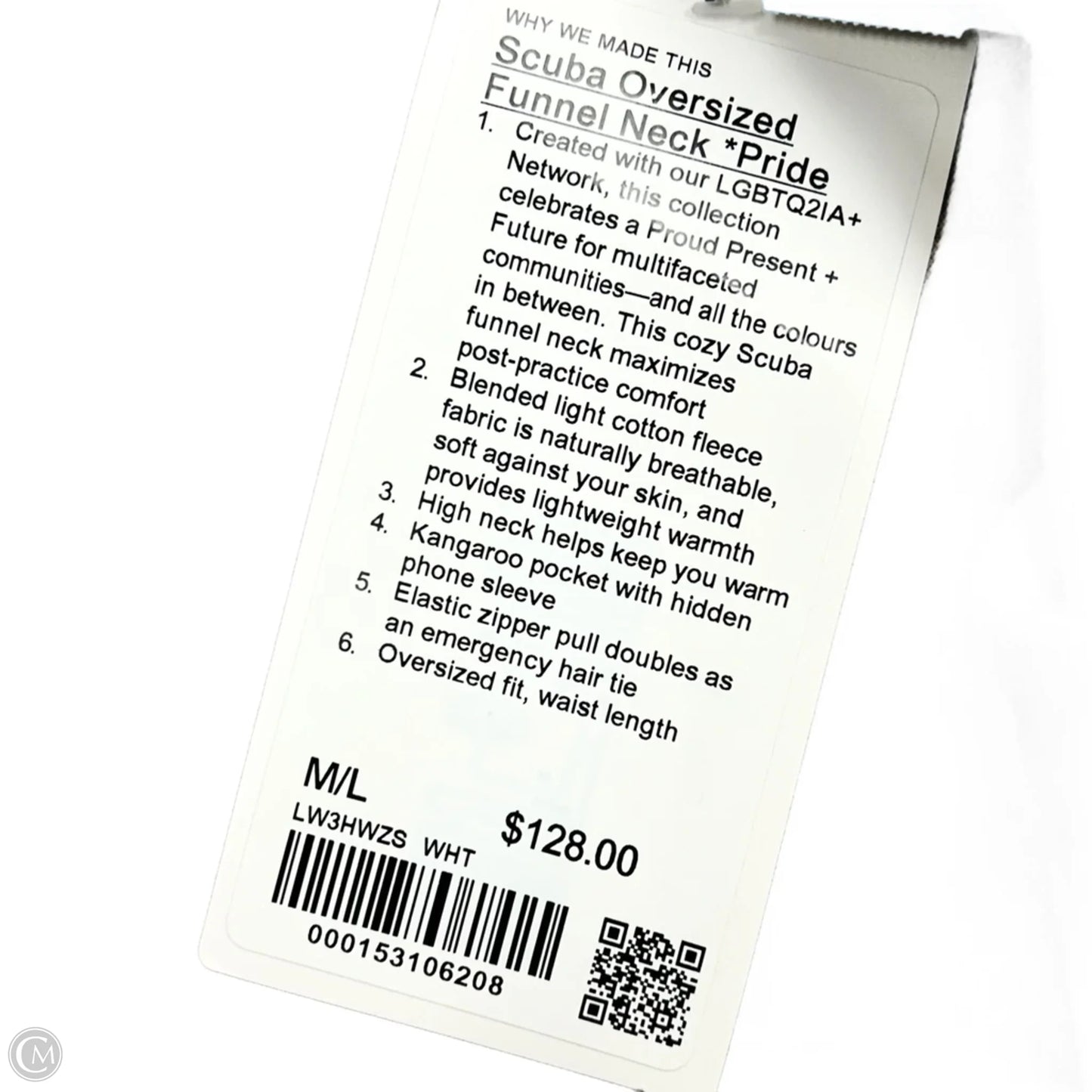 Athletic Sweatshirt Collar By Lululemon In White, Size: M