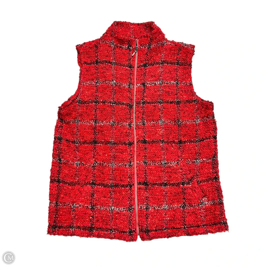 Vest Tweed By Chicos In Red, Size: L
