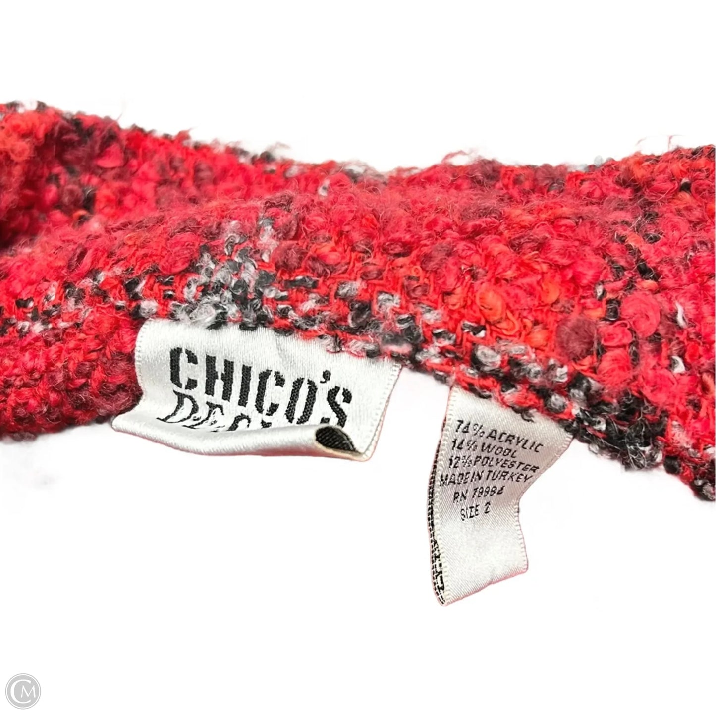 Vest Tweed By Chicos In Red, Size: L