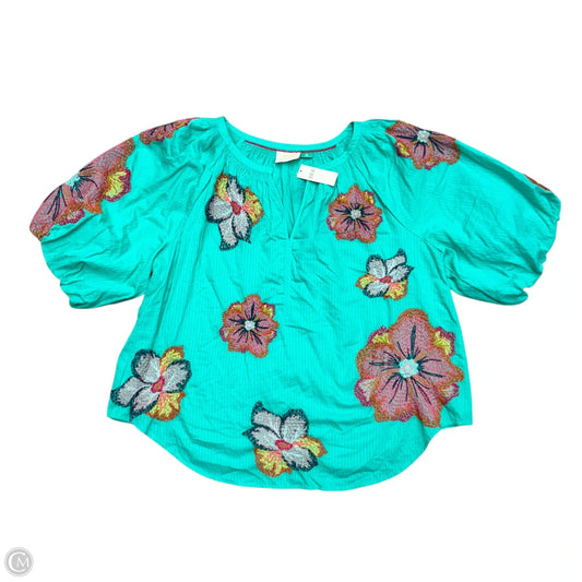 Top Long Sleeve By Maeve In Teal, Size: 2x