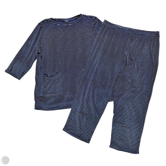 Pants Set 2pc By Liz Claiborne In Blue & White, Size: Xxl