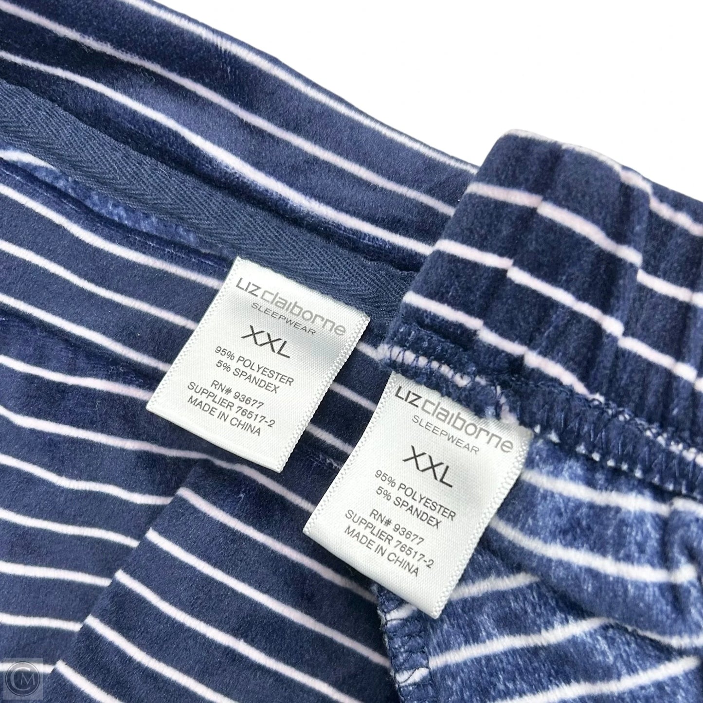 Pants Set 2pc By Liz Claiborne In Blue & White, Size: Xxl