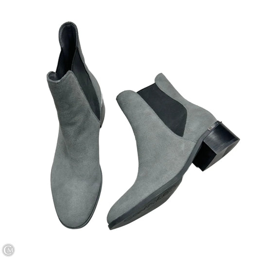 Boots Ankle Heels By Calvin Klein In Grey, Size: 9