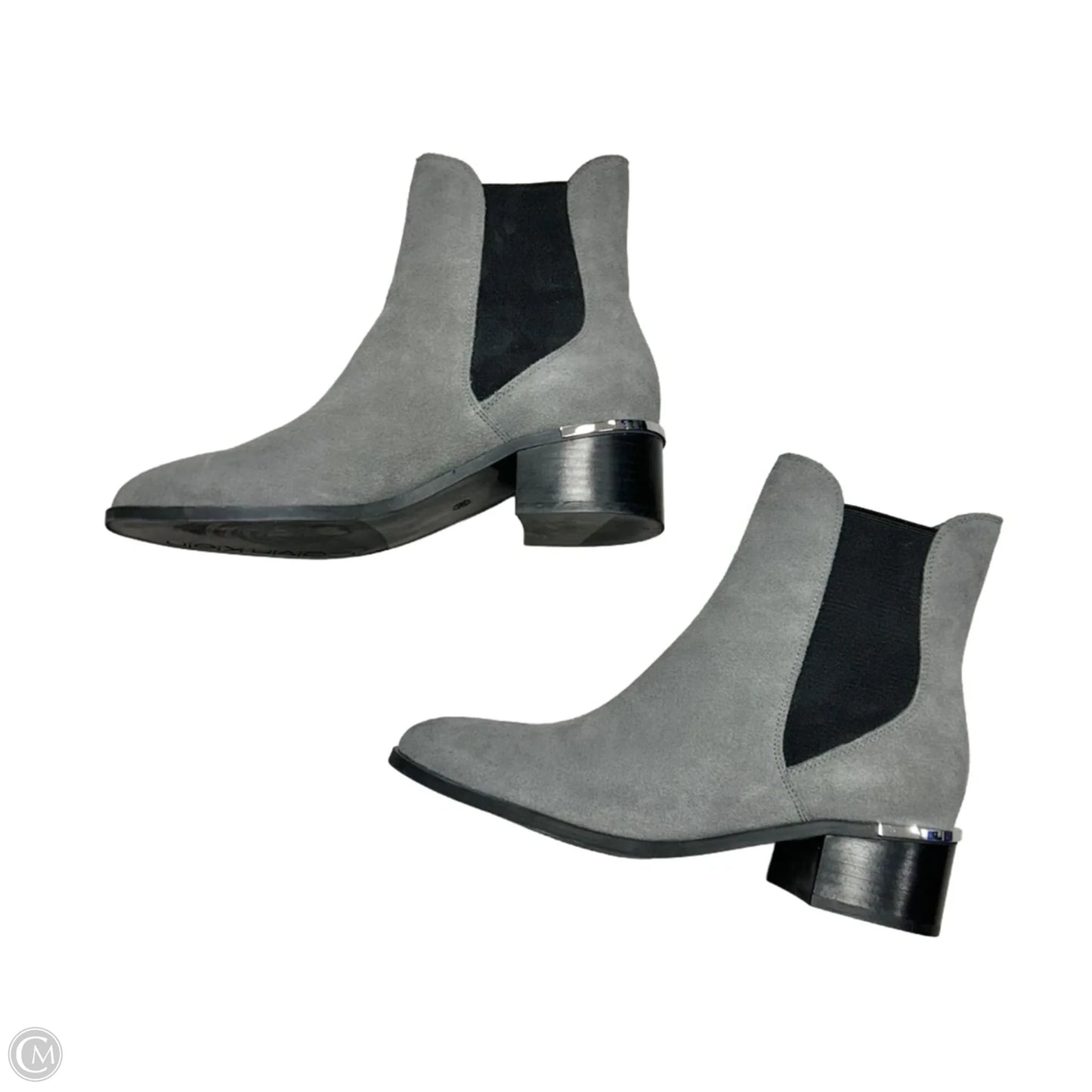 Boots Ankle Heels By Calvin Klein In Grey, Size: 9