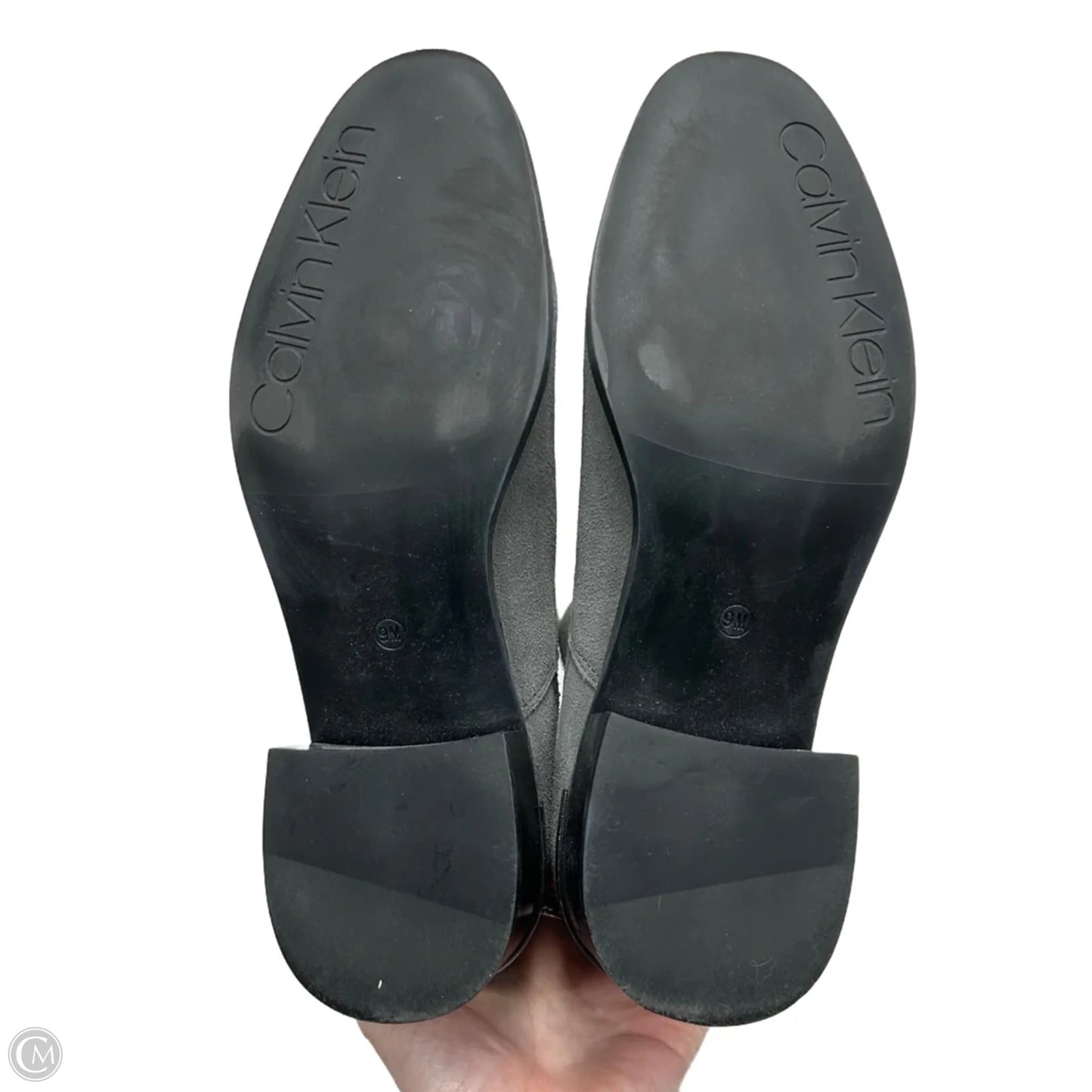 Boots Ankle Heels By Calvin Klein In Grey, Size: 9
